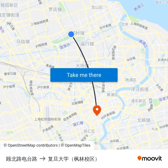顾北路电台路 to 复旦大学（枫林校区） map