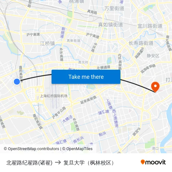 北翟路纪翟路(诸翟) to 复旦大学（枫林校区） map