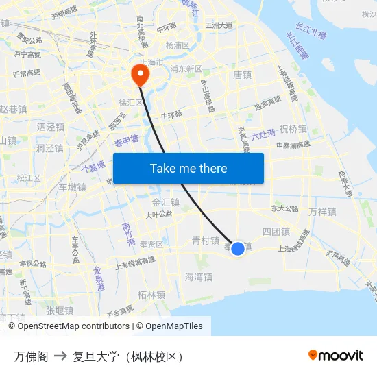 万佛阁 to 复旦大学（枫林校区） map