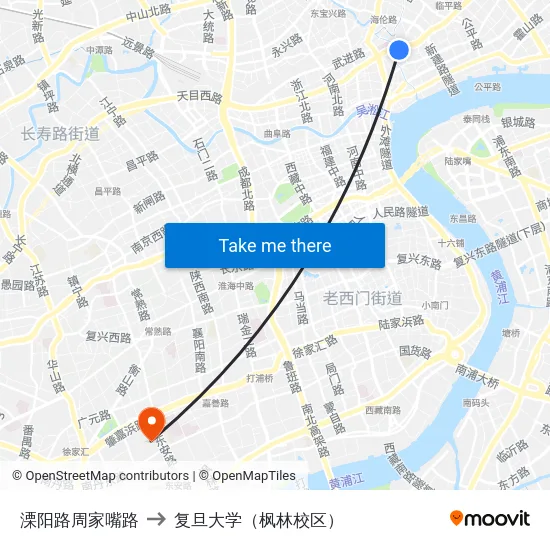 溧阳路周家嘴路 to 复旦大学（枫林校区） map