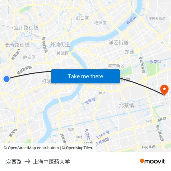 定西路 to 上海中医药大学 map