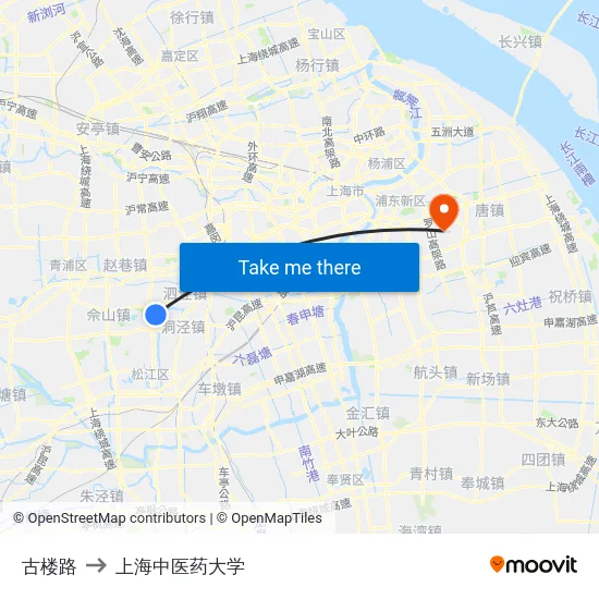 古楼路 to 上海中医药大学 map