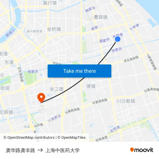 龚华路龚丰路 to 上海中医药大学 map