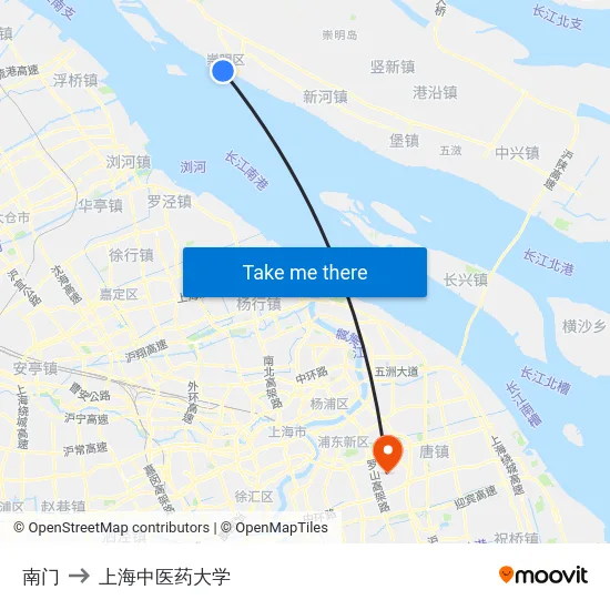 南门 to 上海中医药大学 map
