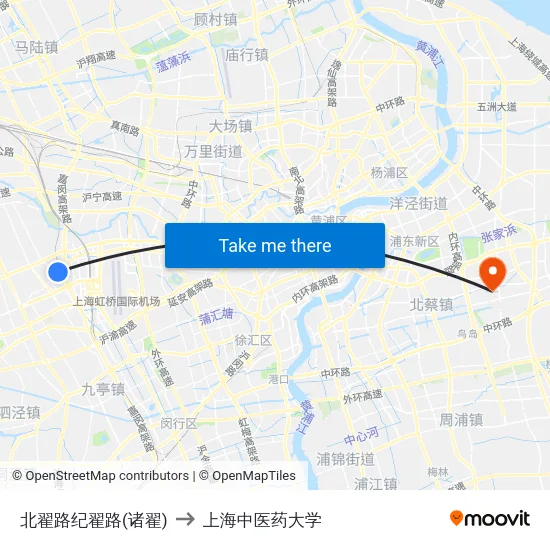 北翟路纪翟路(诸翟) to 上海中医药大学 map