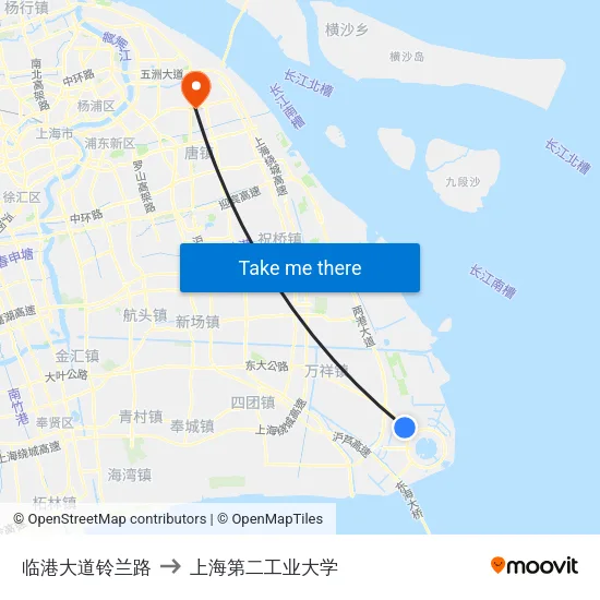 临港大道铃兰路 to 上海第二工业大学 map