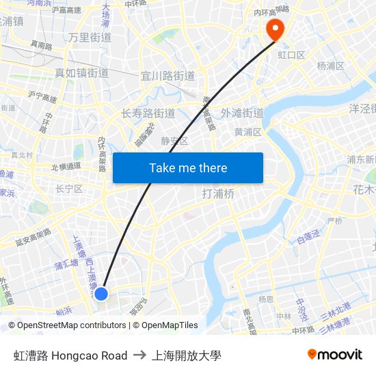 虹漕路 Hongcao Road to 上海開放大學 map