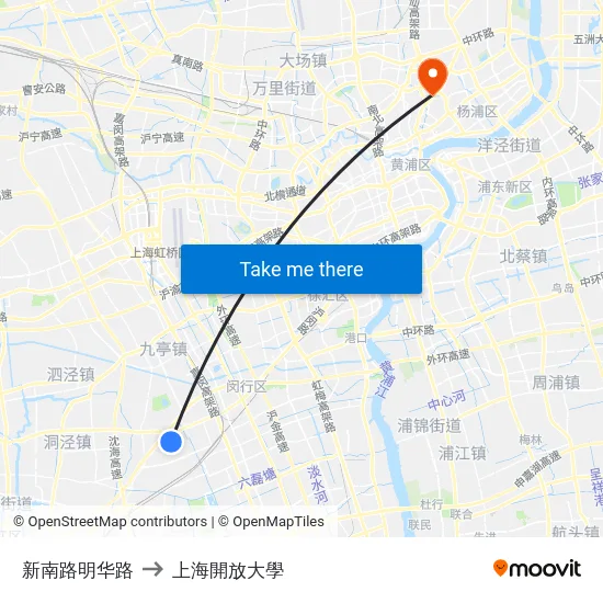 新南路明华路 to 上海開放大學 map