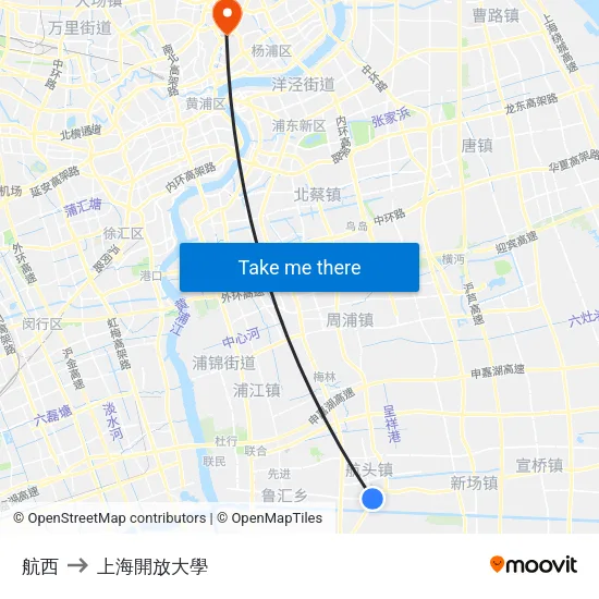 航西 to 上海開放大學 map
