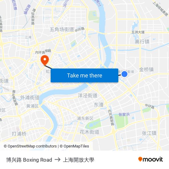 博兴路 Boxing Road to 上海開放大學 map