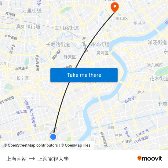 上海南站 to 上海電視大學 map