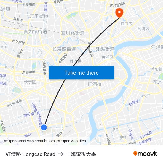 虹漕路 Hongcao Road to 上海電視大學 map