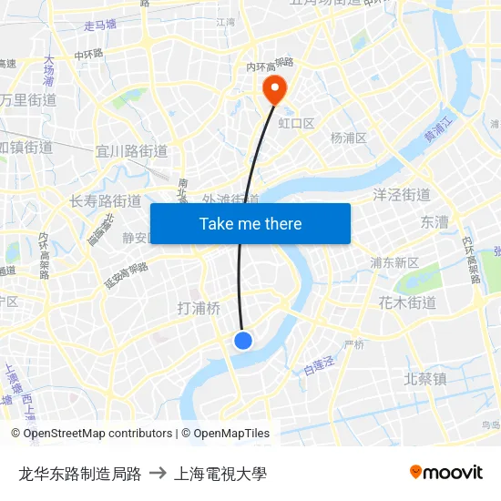 龙华东路制造局路 to 上海電視大學 map