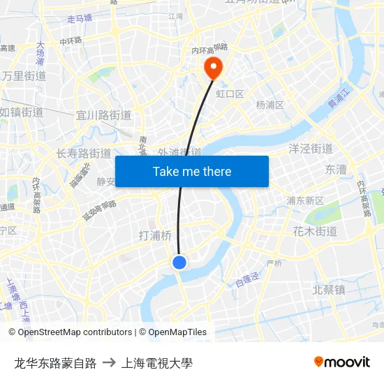 龙华东路蒙自路 to 上海電視大學 map