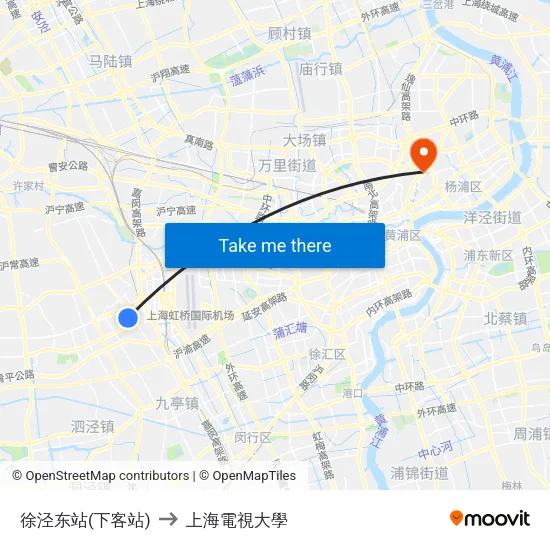 徐泾东站(下客站) to 上海電視大學 map