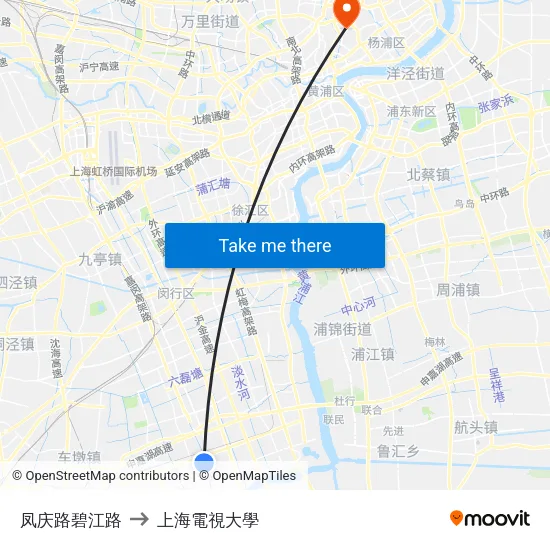 凤庆路碧江路 to 上海電視大學 map