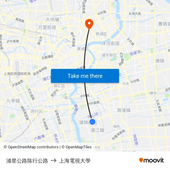 浦星公路陈行公路 to 上海電視大學 map