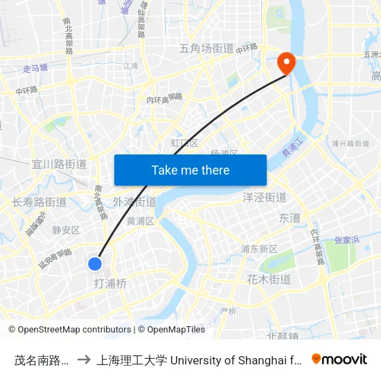 茂名南路淮海中路 to 上海理工大学 University of Shanghai for Science and Technology map