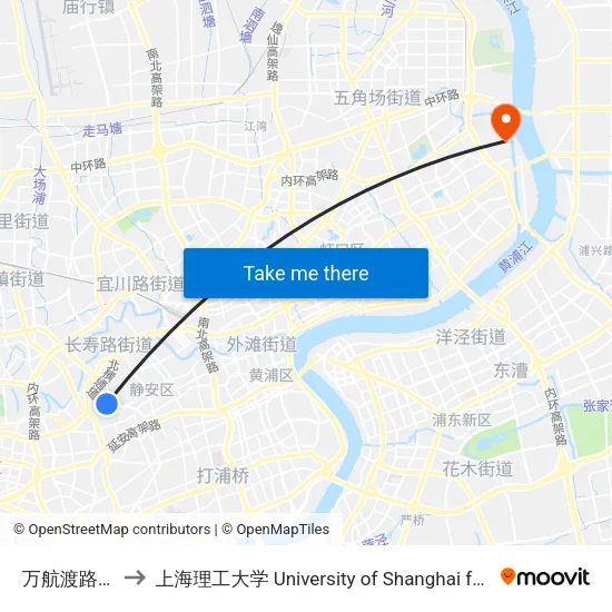 万航渡路武定西路 to 上海理工大学 University of Shanghai for Science and Technology map