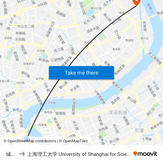 城隍庙 to 上海理工大学 University of Shanghai for Science and Technology map