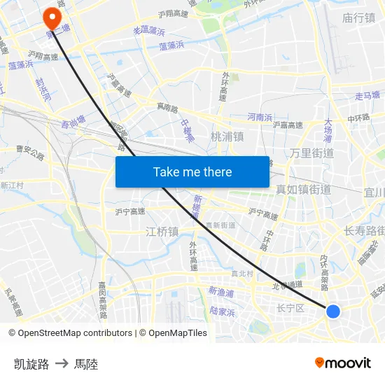 凯旋路 to 馬陸 map