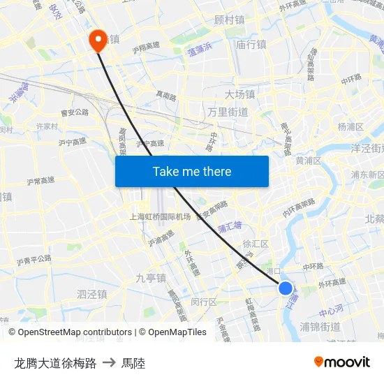 龙腾大道徐梅路 to 馬陸 map