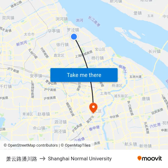 萧云路潘川路 to Shanghai Normal University map