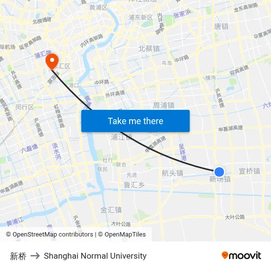 New Bridge to Shanghai Normal University map