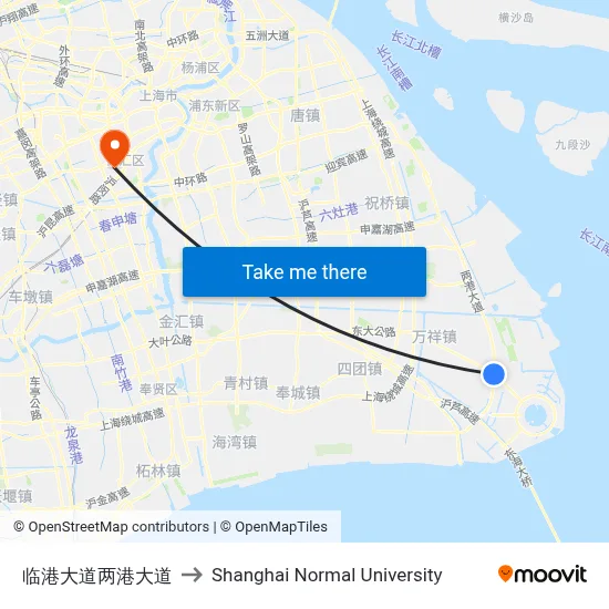 Lingang Avenue Lianggang Avenue to Shanghai Normal University map
