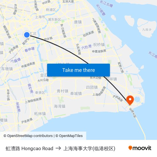 虹漕路 Hongcao Road to 上海海事大学(临港校区) map