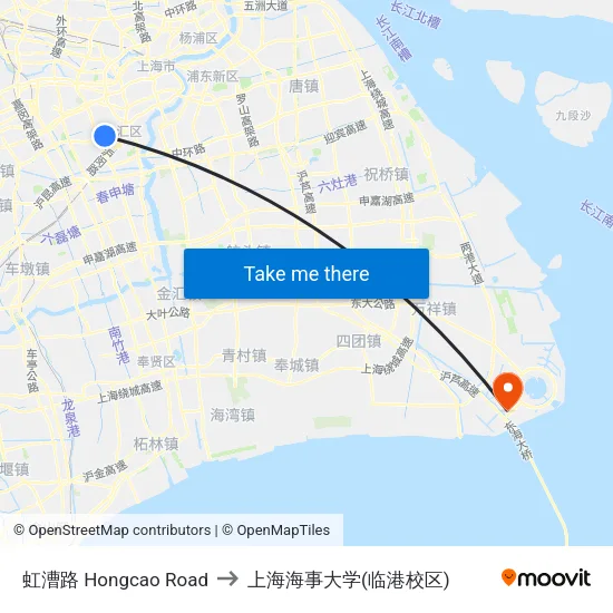 虹漕路 Hongcao Road to 上海海事大学(临港校区) map