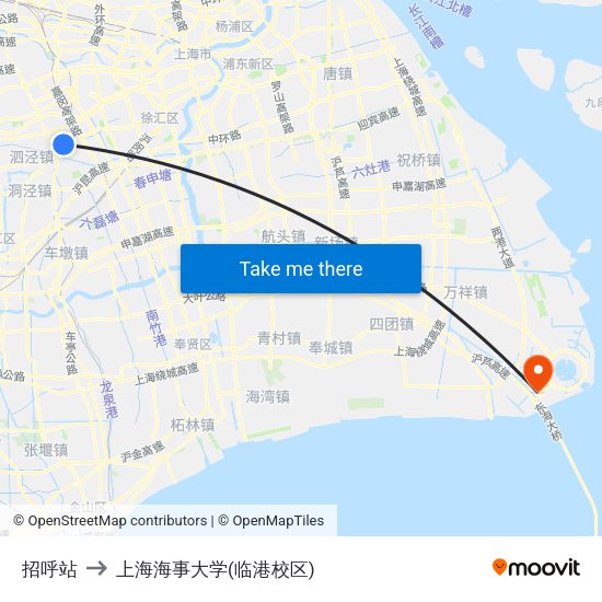 招呼站 to 上海海事大学(临港校区) map