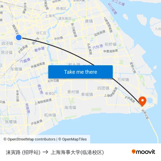 涞寅路 (招呼站) to 上海海事大学(临港校区) map