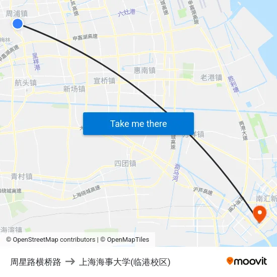 周星路横桥路 to 上海海事大学(临港校区) map