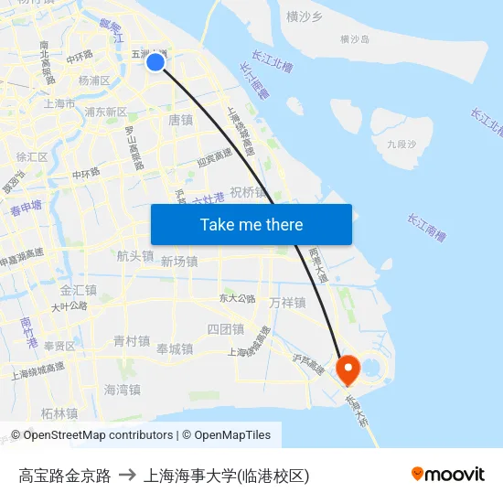 高宝路金京路 to 上海海事大学(临港校区) map