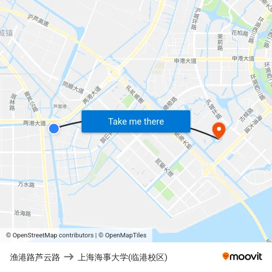 渔港路芦云路 to 上海海事大学(临港校区) map