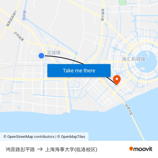 鸿音路彭平路 to 上海海事大学(临港校区) map