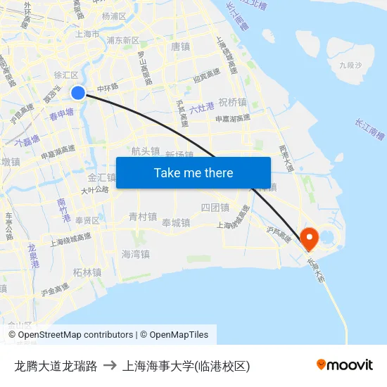 龙腾大道龙瑞路 to 上海海事大学(临港校区) map