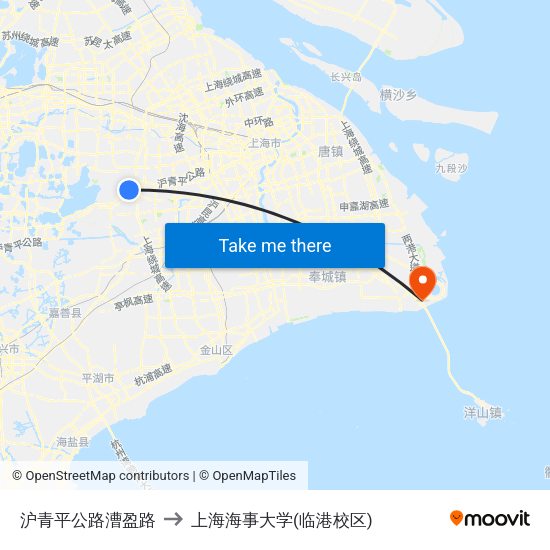 沪青平公路漕盈路 to 上海海事大学(临港校区) map