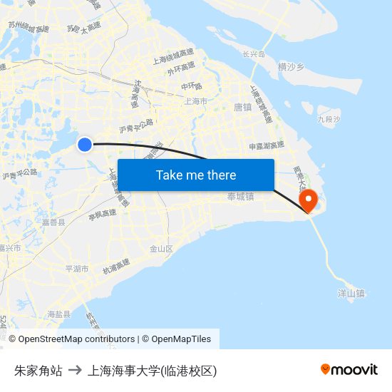 朱家角站 to 上海海事大学(临港校区) map