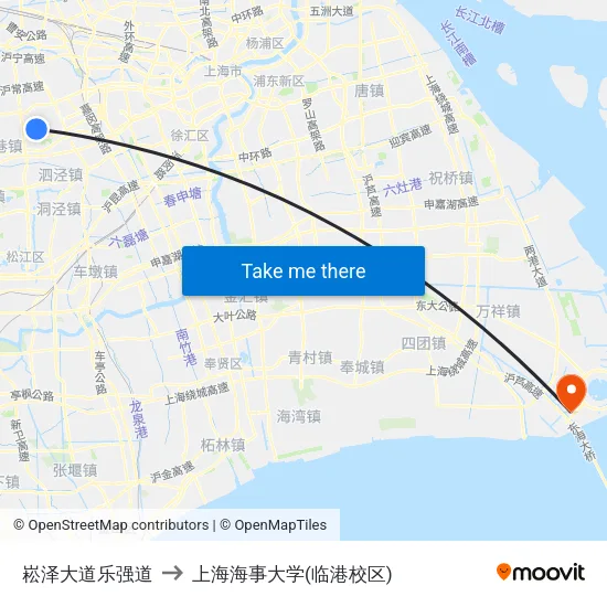 崧泽大道乐强道 to 上海海事大学(临港校区) map