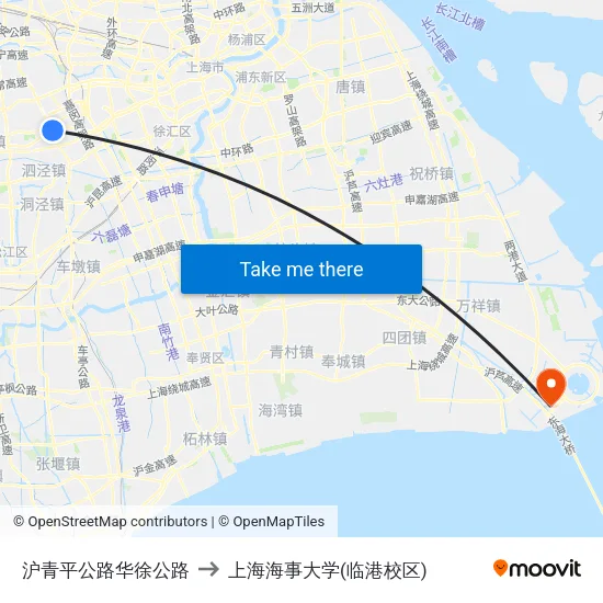 沪青平公路华徐公路 to 上海海事大学(临港校区) map