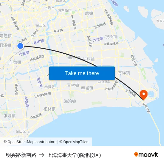 明兴路新南路 to 上海海事大学(临港校区) map