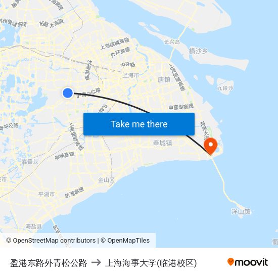 盈港东路外青松公路 to 上海海事大学(临港校区) map