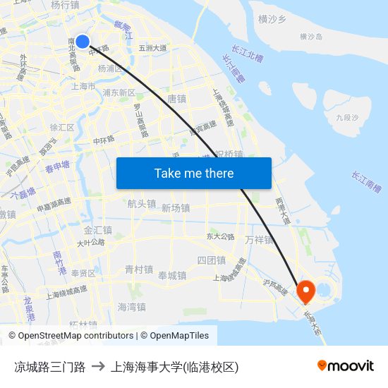 凉城路三门路 to 上海海事大学(临港校区) map