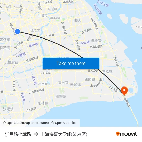 沪星路七莘路 to 上海海事大学(临港校区) map