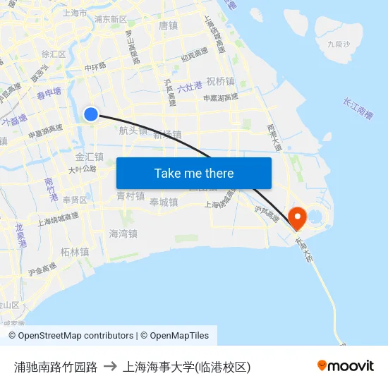 浦驰南路竹园路 to 上海海事大学(临港校区) map