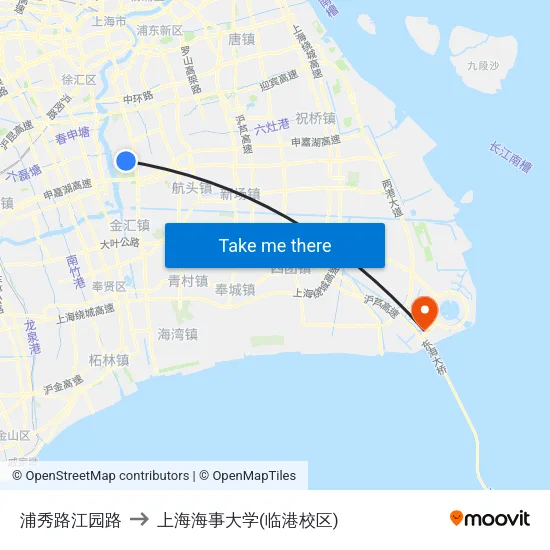 浦秀路江园路 to 上海海事大学(临港校区) map
