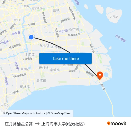 江月路浦星公路 to 上海海事大学(临港校区) map