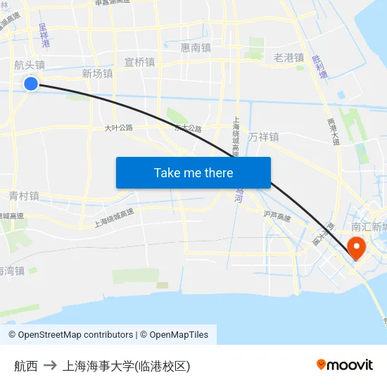 航西 to 上海海事大学(临港校区) map